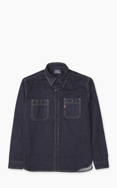 Studio D&#039;Artisan D5335 Selvedge Denim Work Shirt One Wash Indigo