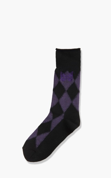 Needles Argyle Jacquard Socks Purple JO044A-Purple