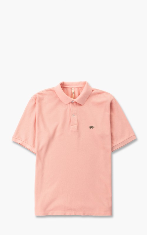Scye Garment Dyed Cotton Pique Polo Shirt Light Pink