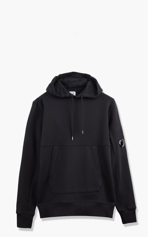 C.P. Company Diagonal Raised Fleece Hooded Sweatshirt Black