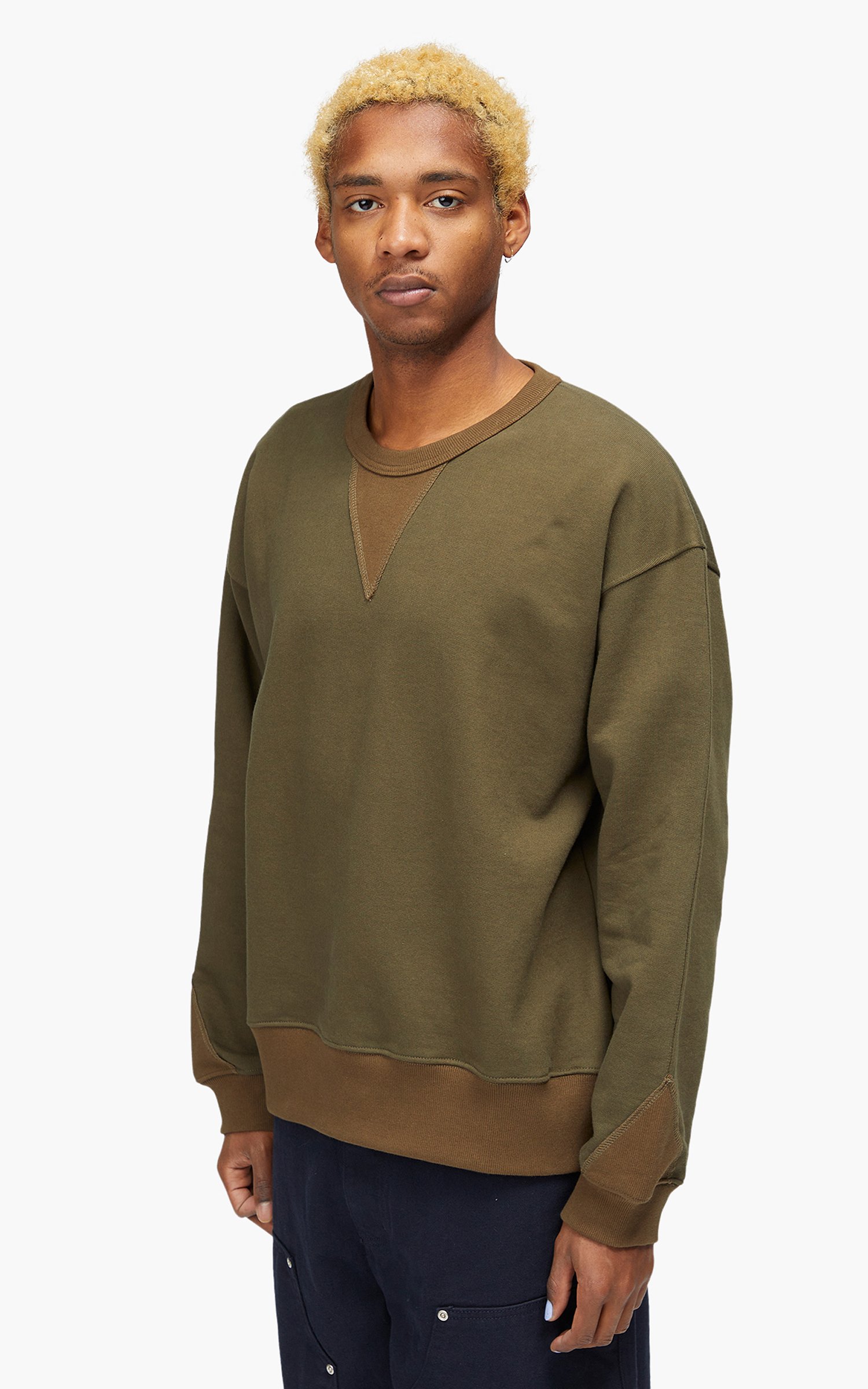 FrizmWORKS Gusset Coloration Heavyweight Sweatshirt Olive | Cultizm