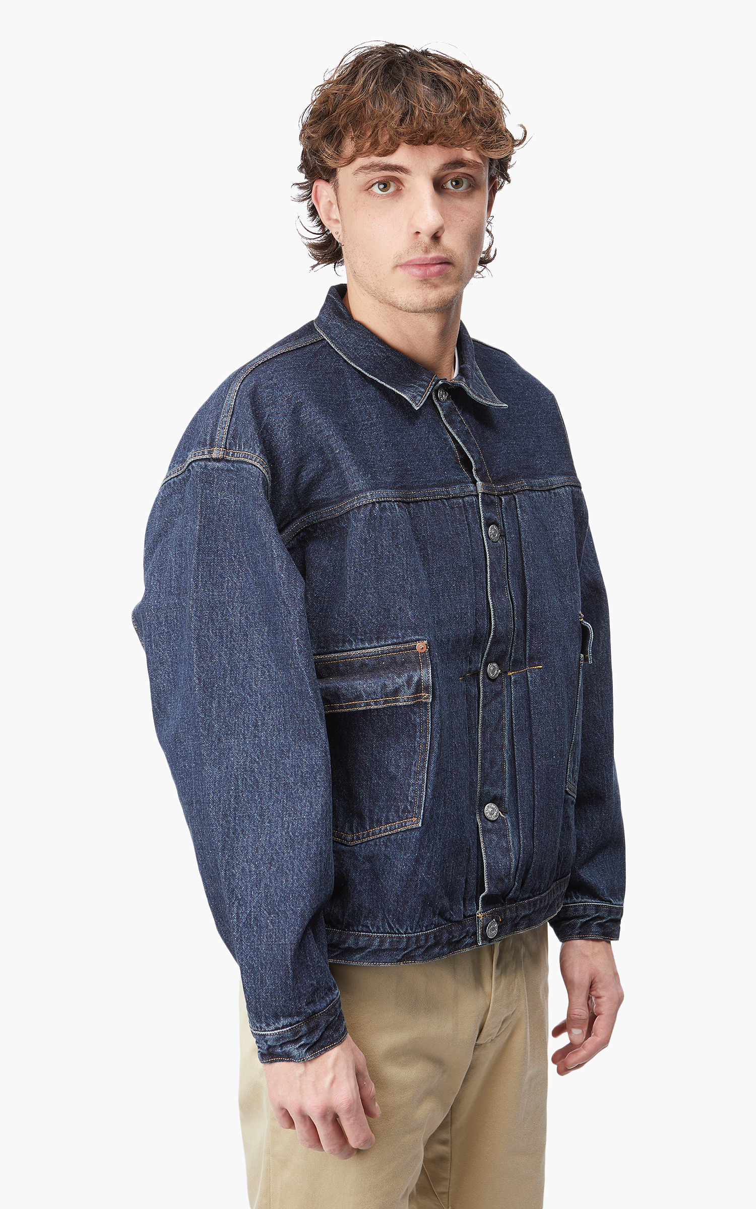 Kaptain Sunshine Denim Tracker Jacket Indigo Vintage Wash | Cultizm