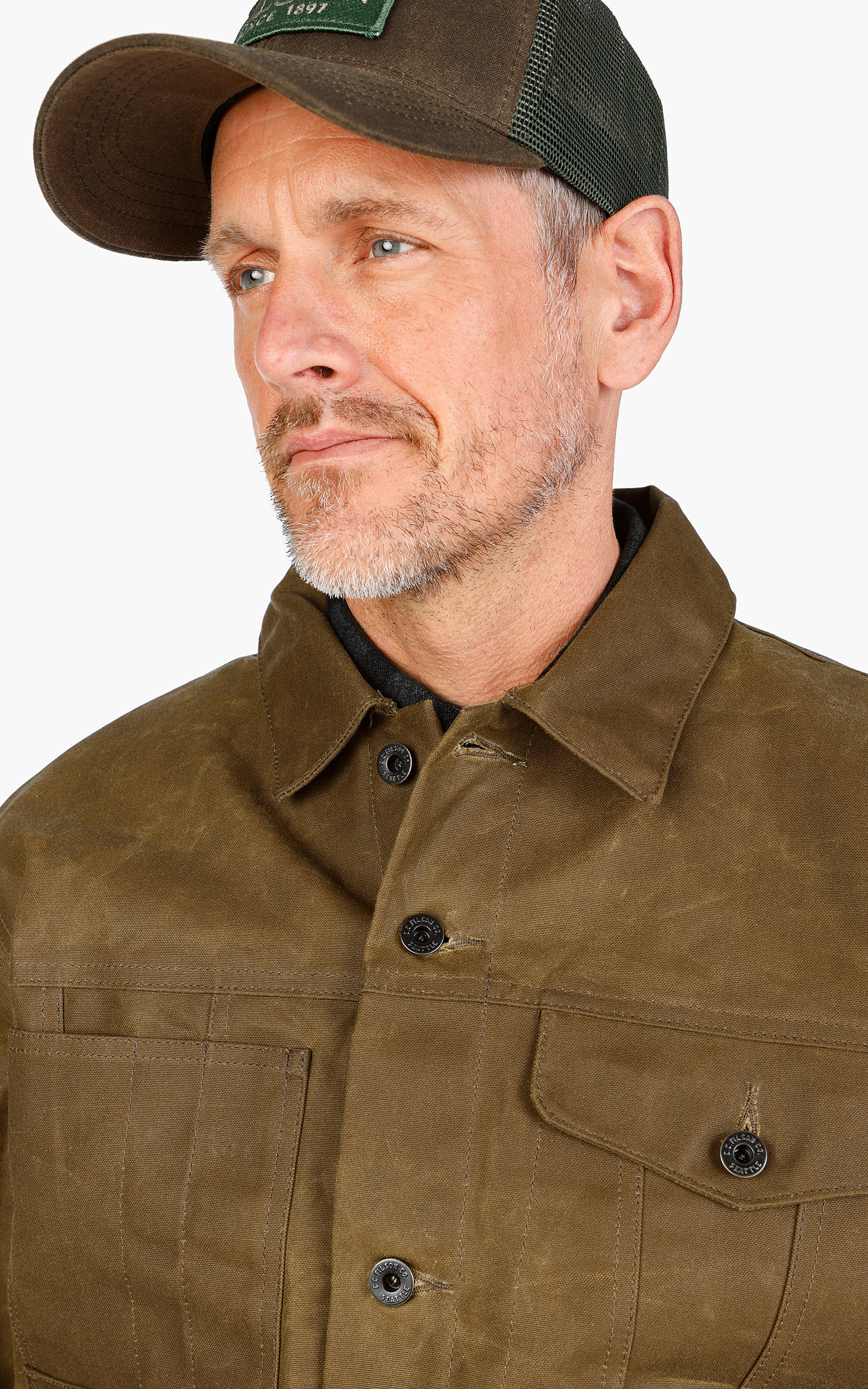 Filson Tin Cloth Short Lined Cruiser Jacket Dark Tan