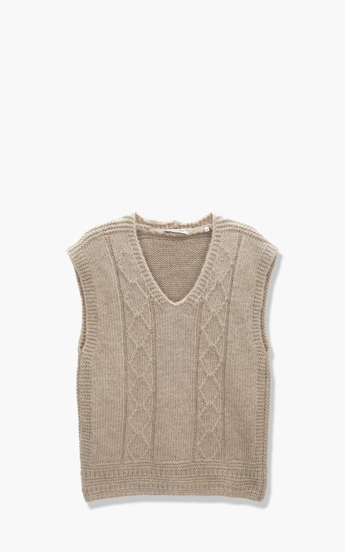 Our Legacy Vest Reversed Cable Wool Beige M4213VBW