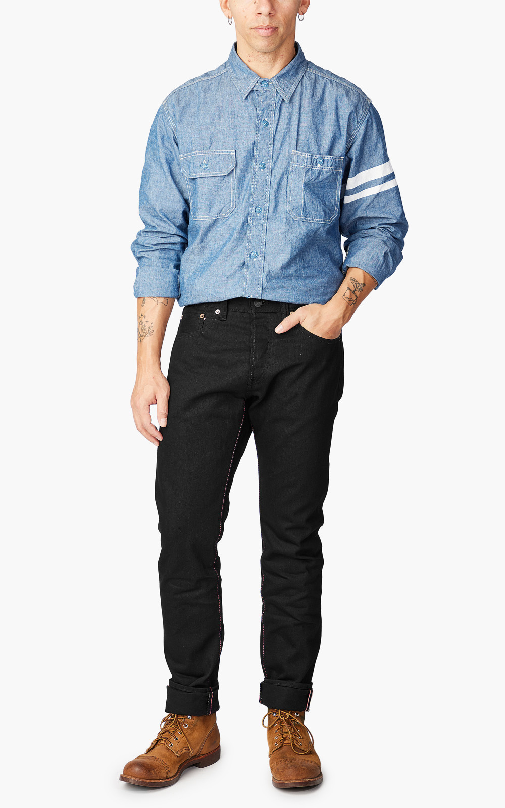 Momotaro Jeans B0405-SP Zimbabwe Cotton Black x Black GTB