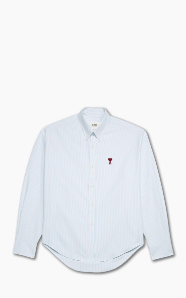 AMI Paris Ami De Coeur Boxy Fit Shirt Sky Blue/Natural White