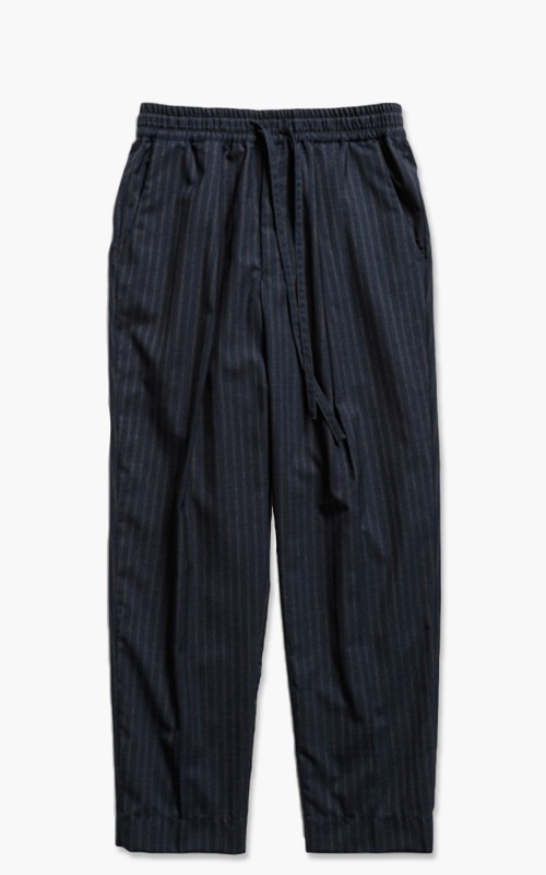 Markaware Super 120's Wool Tropical Pegtop Easy Trousers Indigo Stripe