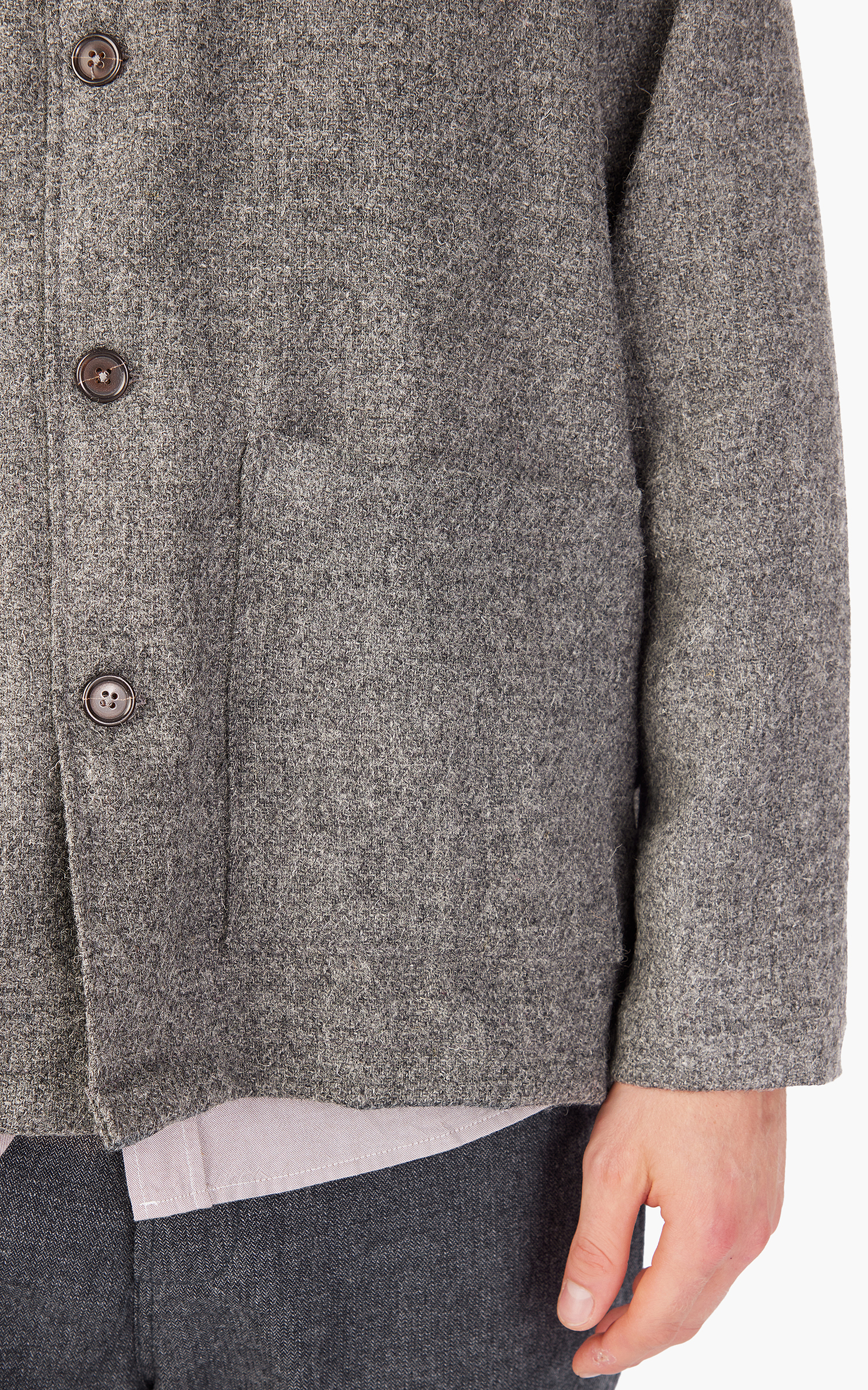 Universal Works Easy Over Jacket Harris Tweed Grey | Cultizm
