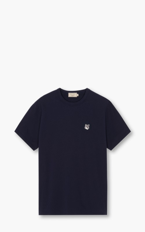 Maison Kitsuné Grey Fox Head Patch T-Shirt Navy