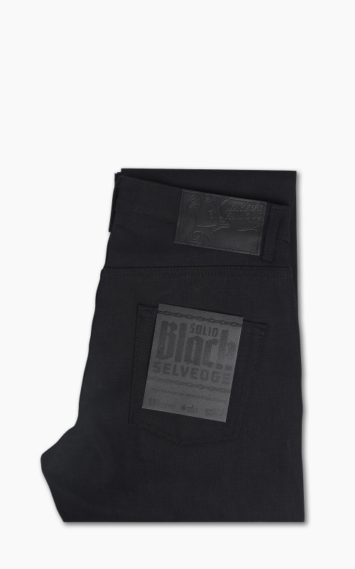 Naked & Famous Denim Easy Guy Solid Black Selvedge Black 13oz