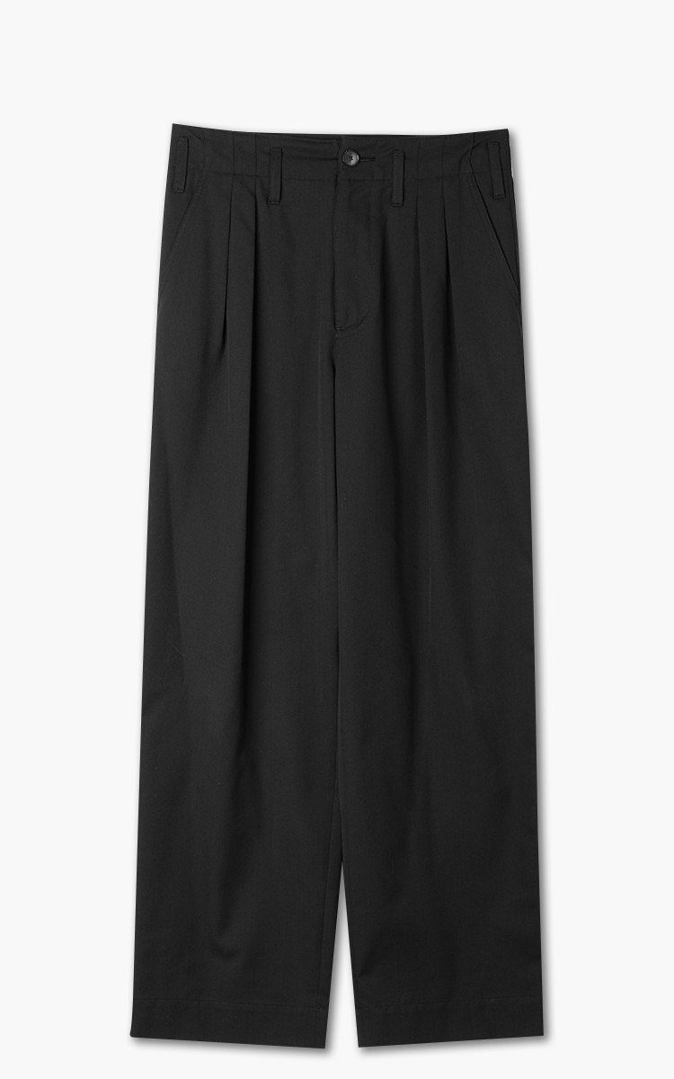 Auralee Super Fine Wool Cotton Twill Slacks Black | Cultizm