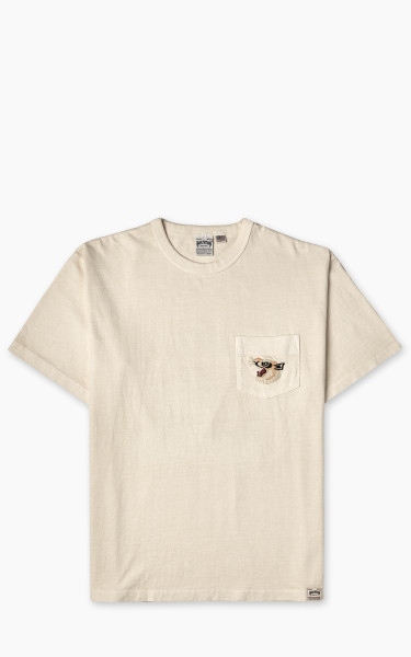 Houston Pigment Dyed Tiger Souvenir Pocket T-Shirt Natural