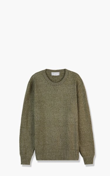 Officine Generale Marco Crewneck Italian Cotton Lyocell Olive S22MKNT305-Olive