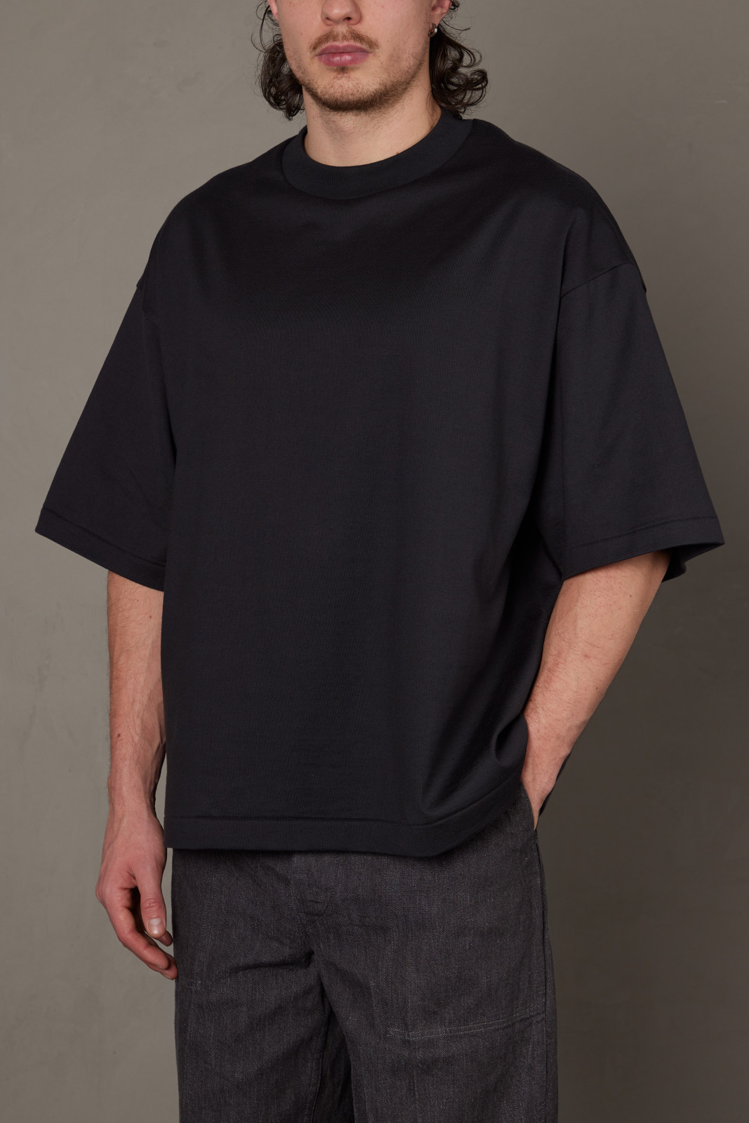 Kaptain Sunshine Suvin Supima Tube Halfsleeve Tee Heavy Ink Black | Cultizm
