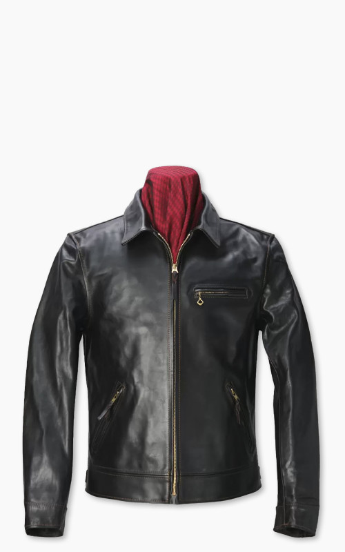 The Flat Head FN-LJ-HS001 Horsehide Single Rider Jacket Black