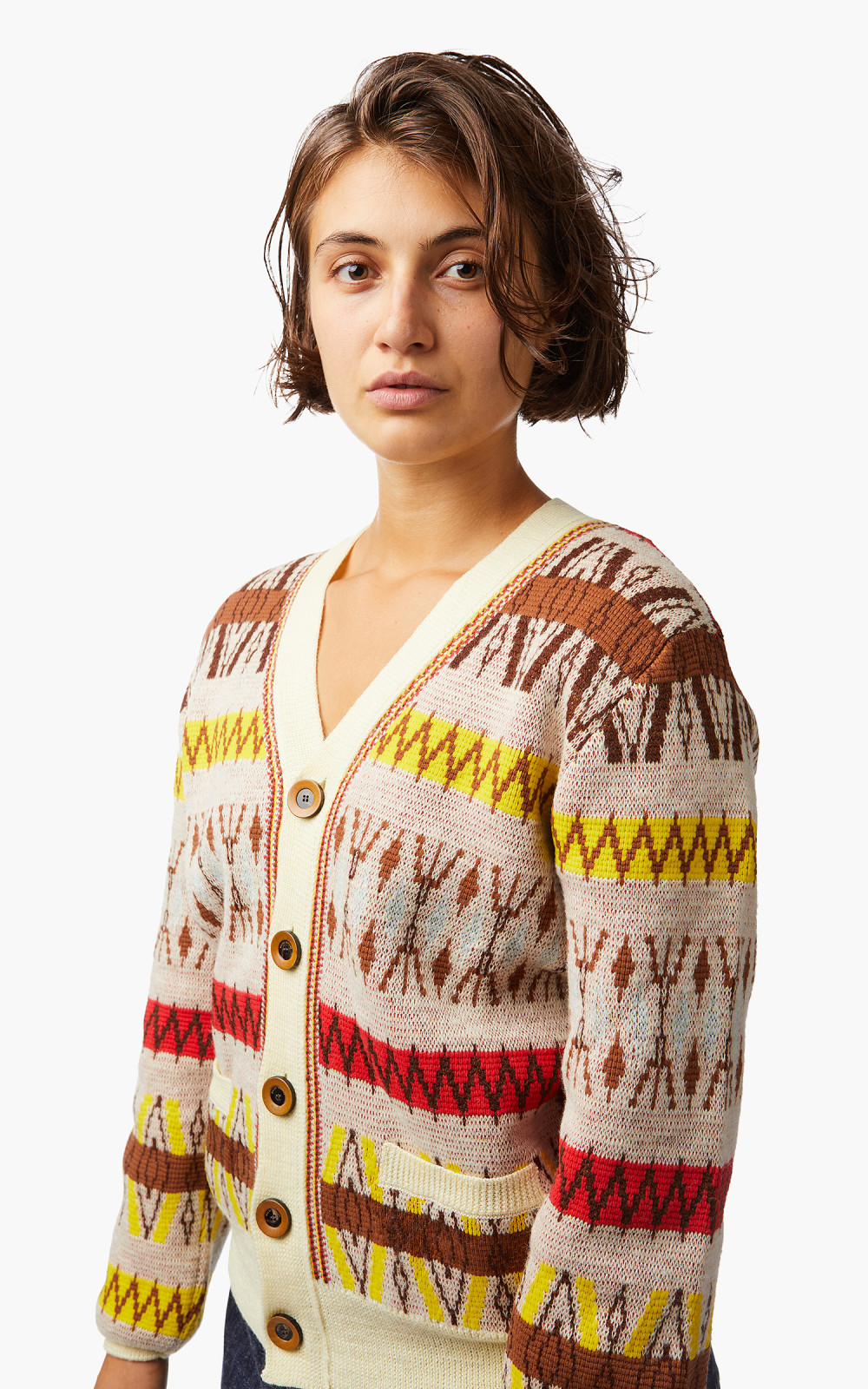 Wales Bonner Orchestra Cardigan Pale Yellow Multi | Cultizm