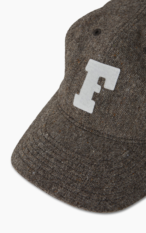 Fullcount 6 Panel Tweed Baseball Cap 'F' Patch Brown | Cultizm