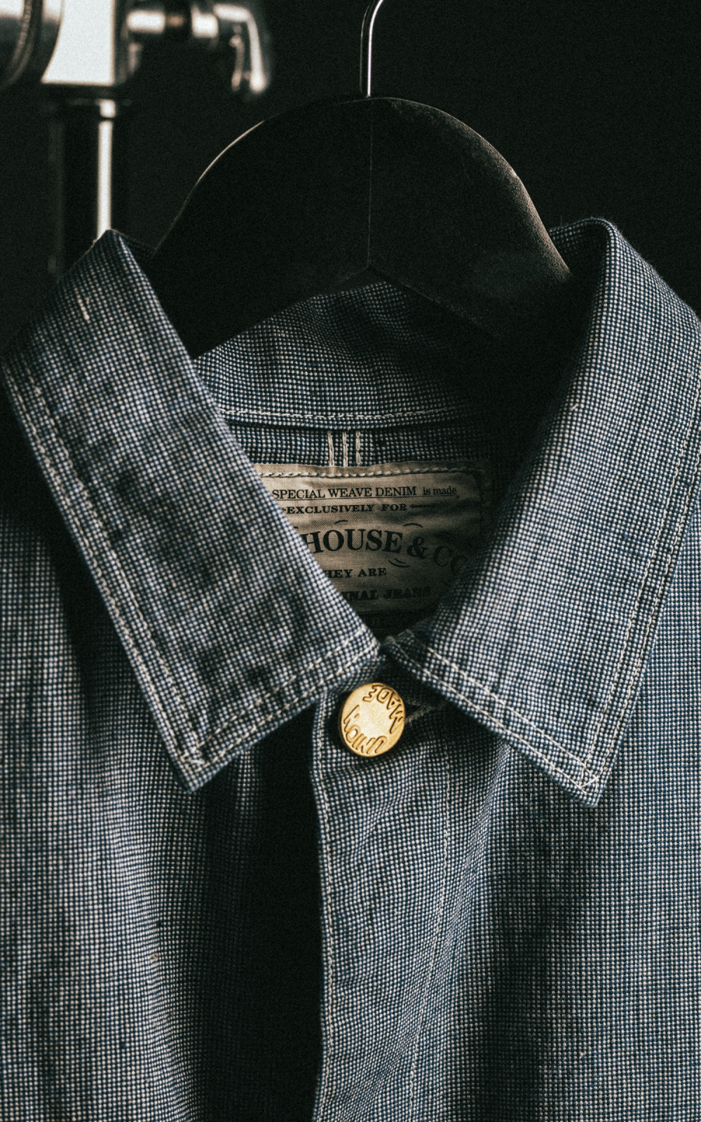 Lot 2171　1910’S CHANGE BUTTON COVERALL Warehouse & Co. Lot 2195 Selvedge Pincheck Change Button