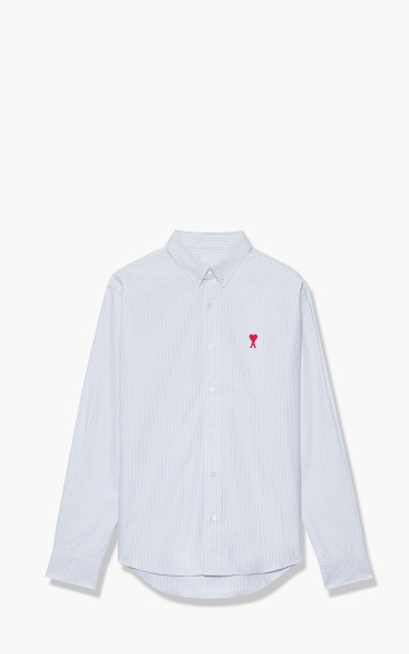 AMI Paris Button-Down Shirt ADC Sky Blue/White BFHSH113.471-455