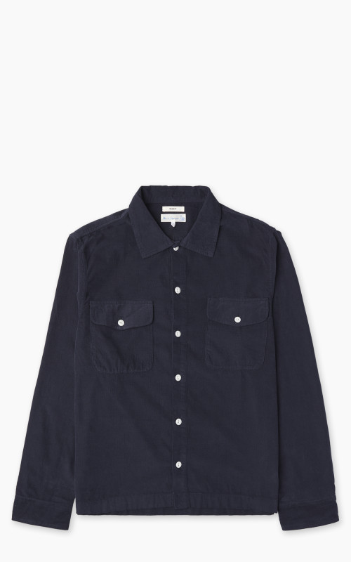 Merz b. Schwanen SHIRT06LC Corduroy Shirt Night Blue