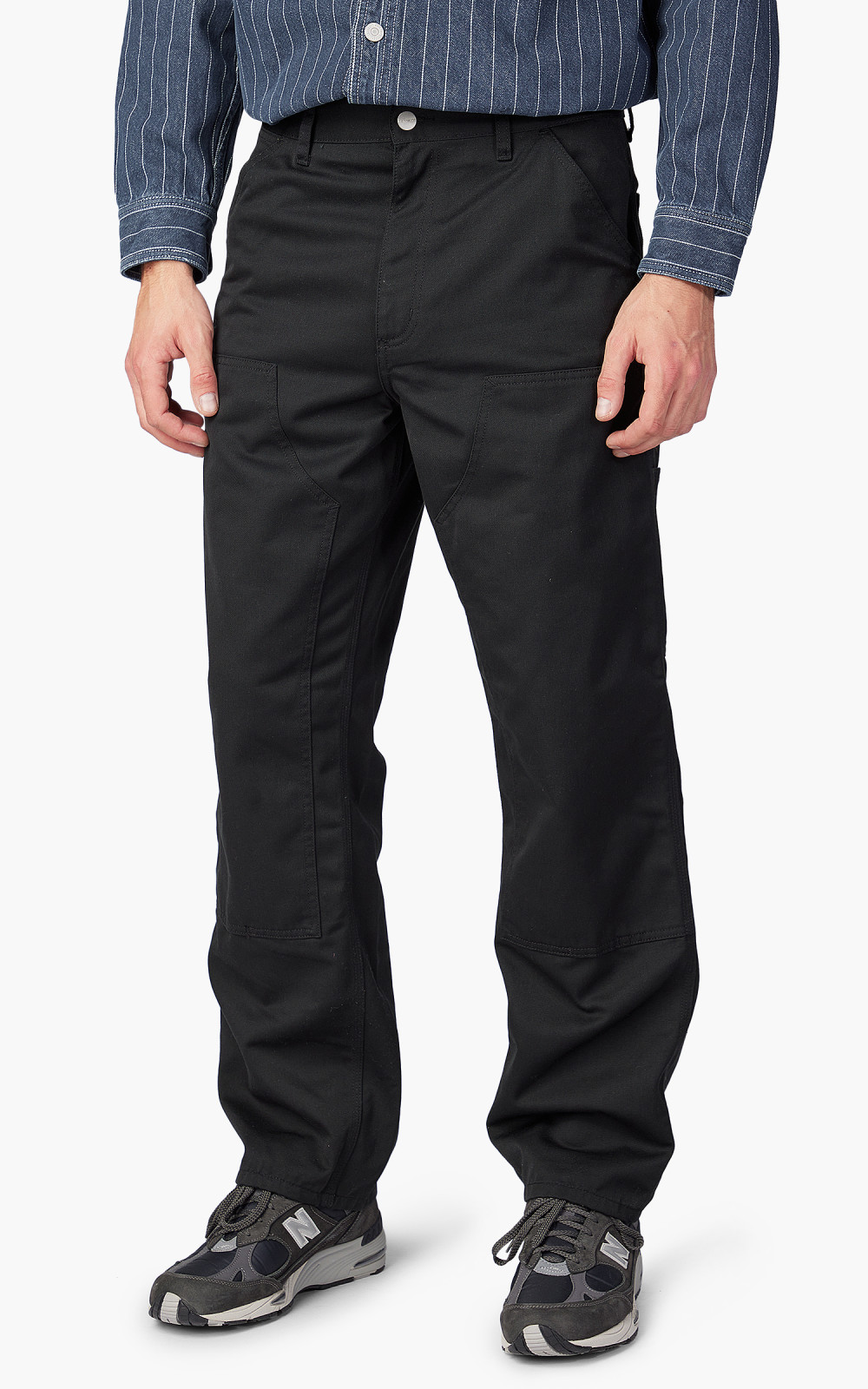 Carhartt WIP Double Knee Pant Denison Twill Rinsed Black