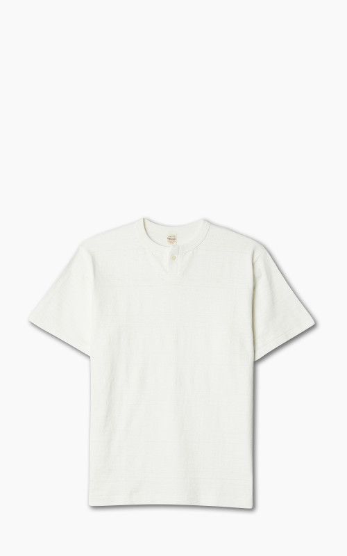 Warehouse & Co. 4082 One Button Henley T-Shirt Off White