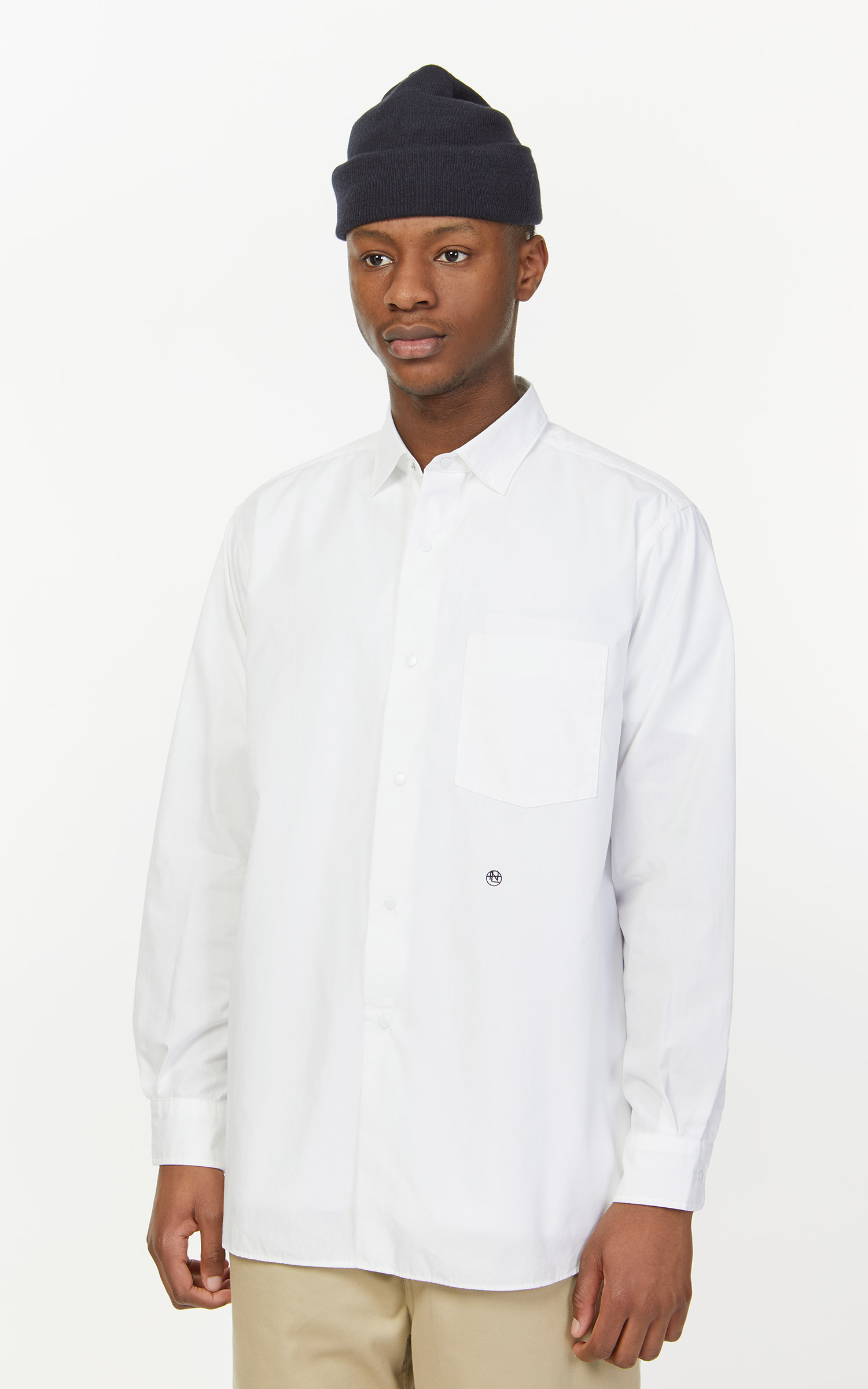 Nanamica Regular Collar Wind Shirt Off White | Cultizm