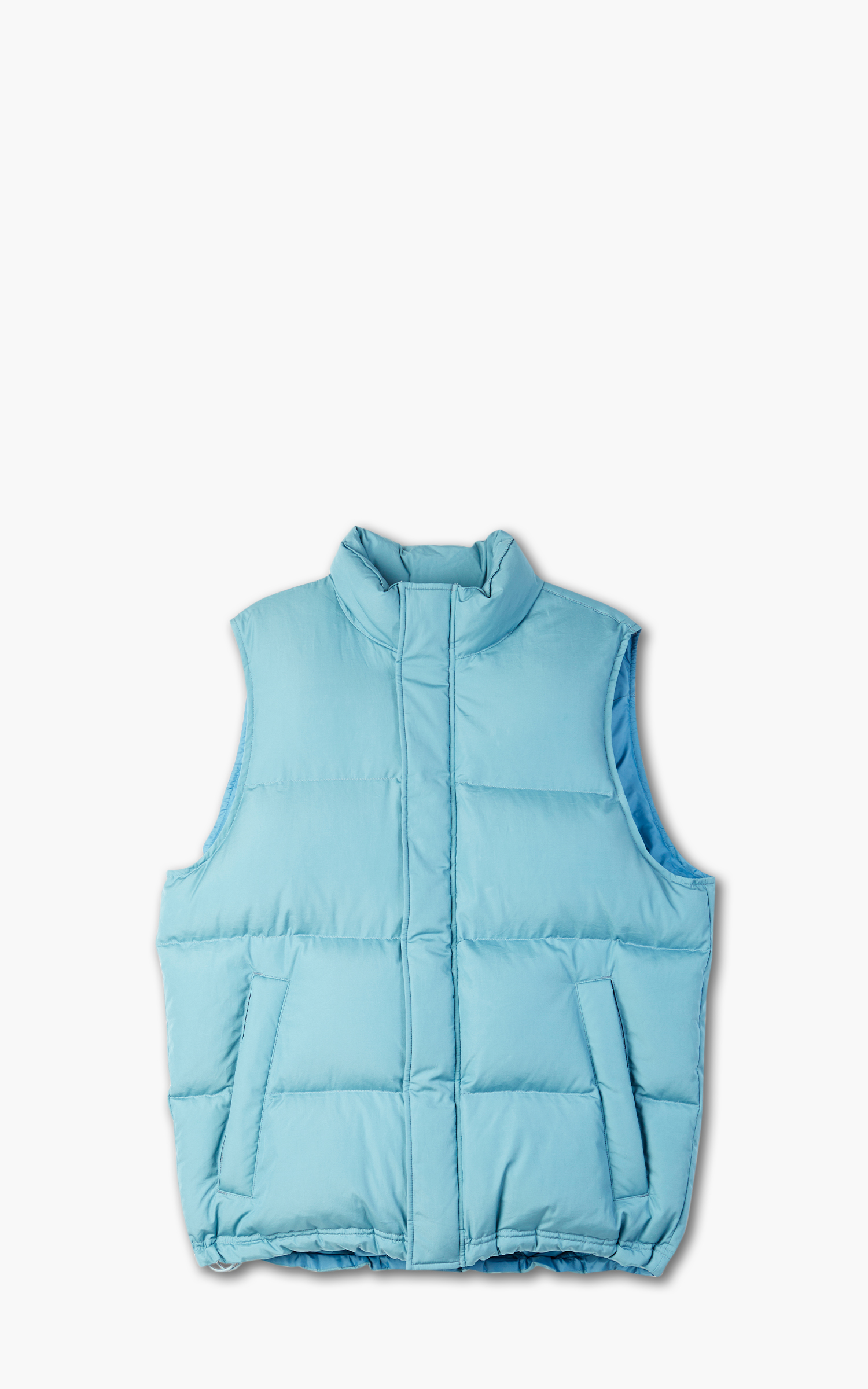 Auralee W Suvin High Count Cloth Down Vest Cerulean Blue Cultizm