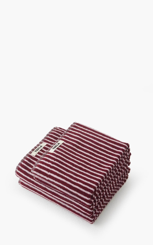 TEKLA Terry Towel Stripes Red/Rose Stripes