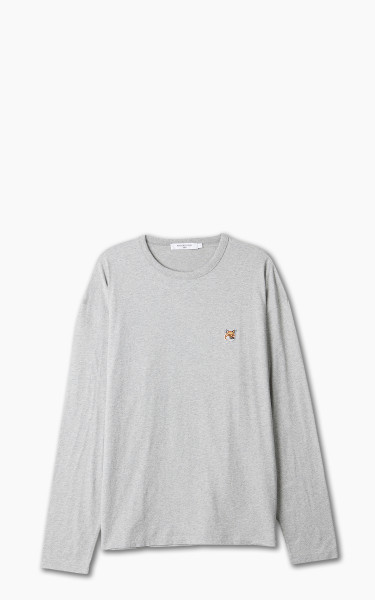 Maison Kitsuné Fox Head Patch Regular Long-Sleeved T-Shirt Grey Melange