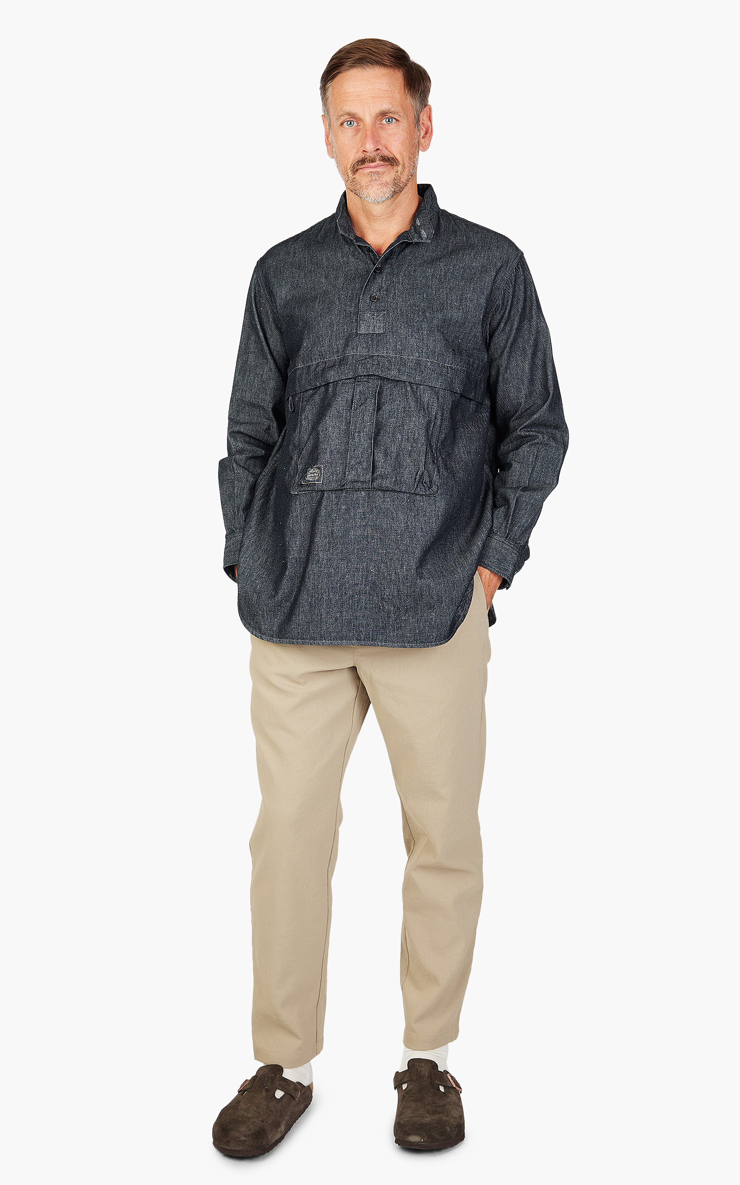 Snow Peak Takibi Light Denim Utility Pullover Indigo | Cultizm