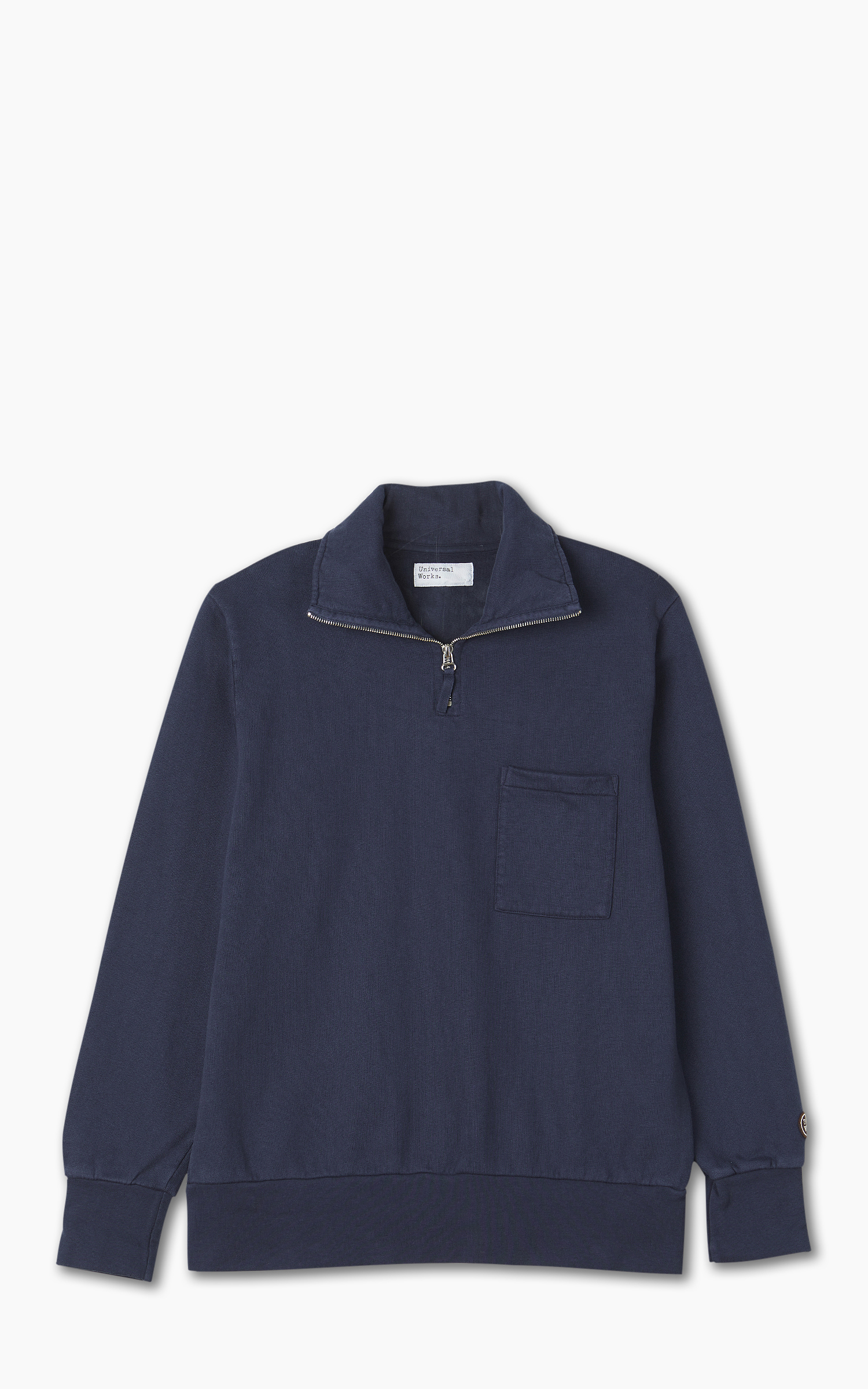 Universal Works Half Zip Sweatshirt Brushback Navy Cultizm