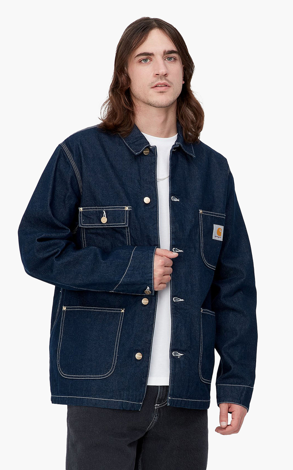 CARHARTT WIP OG CHORE COAT BLUE STONE WASHED L NWT | eBay