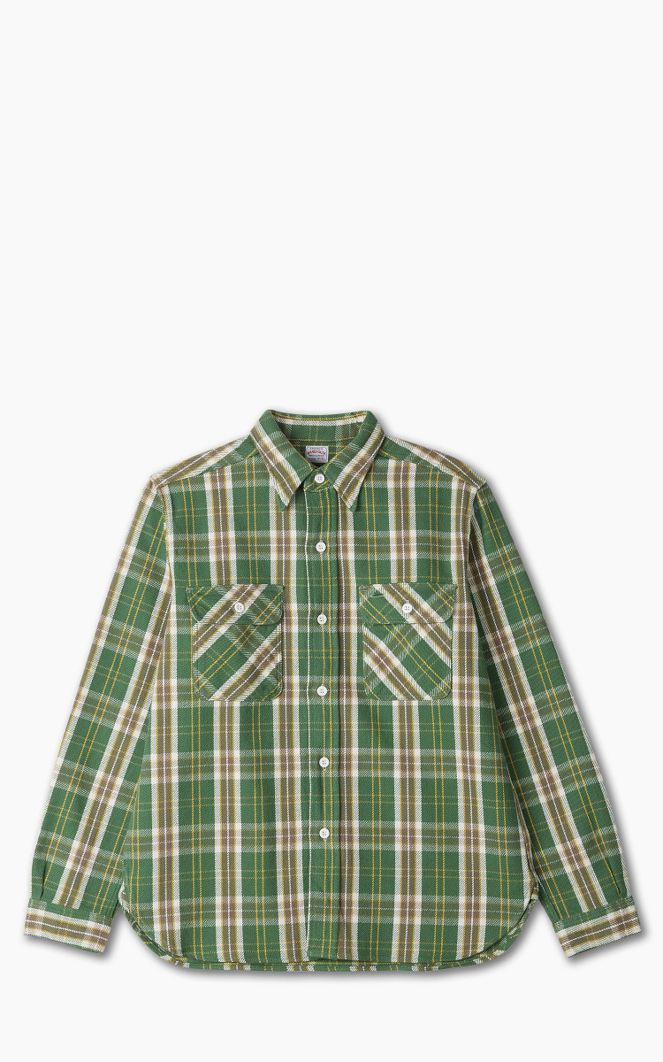 美品 GREENCLOTHING WOOL FLANNEL SHIRTS GREEN CLOTHING 