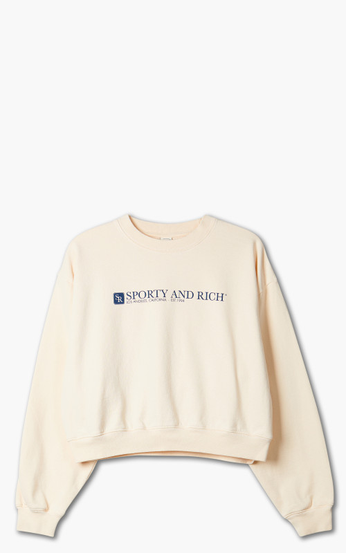 Sporty & Rich 94 Cropped Crewneck Cream