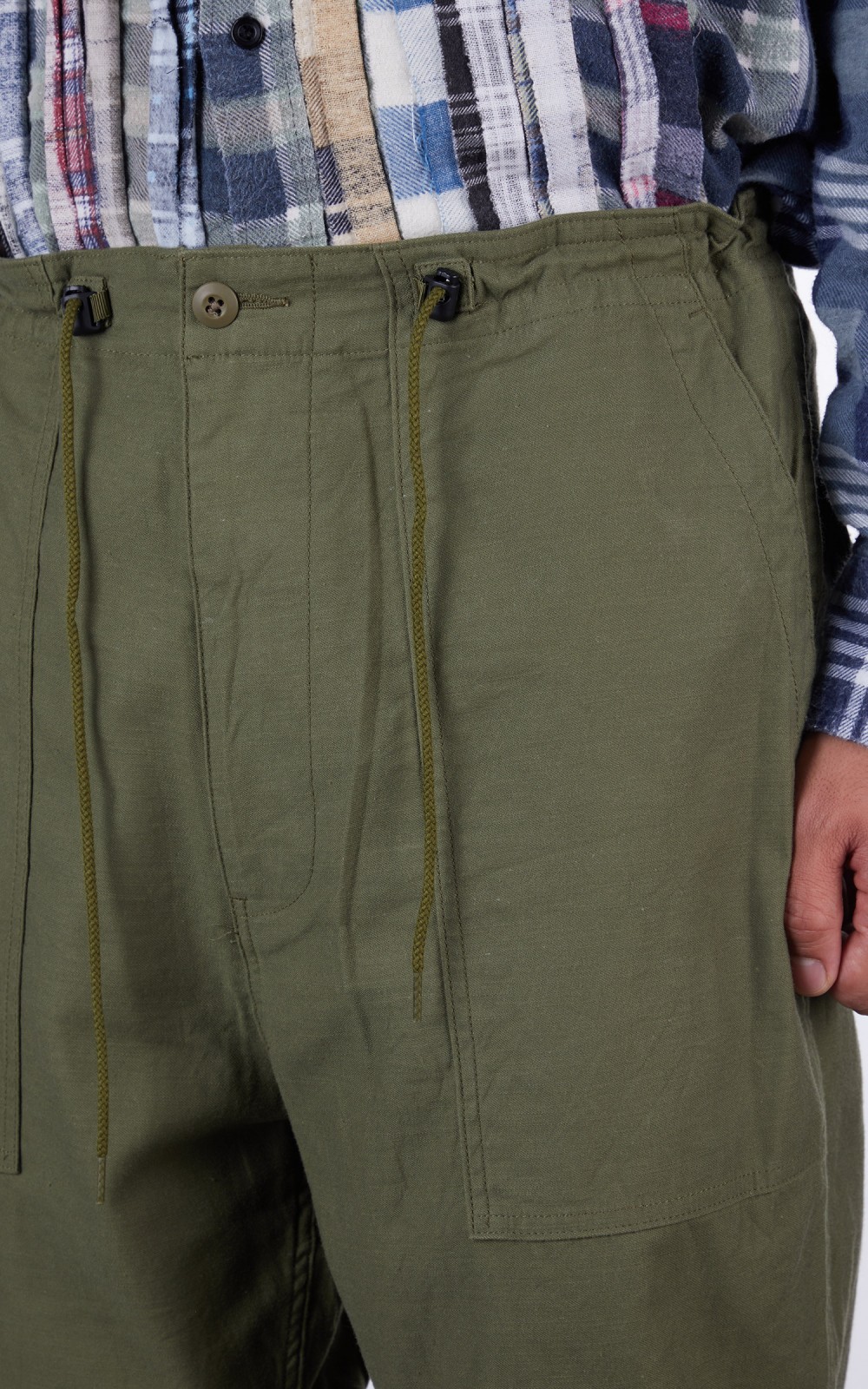 Needles String Fatigue Pant Back Sateen Olive | Cultizm