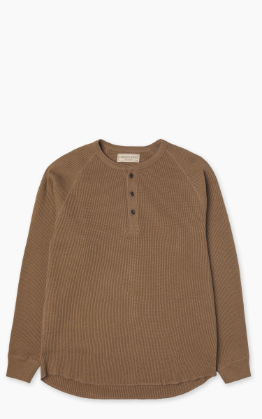 Wonder Looper Iron Mordant Foxfibre® Heavyweight Waffle Henley Coyote 80