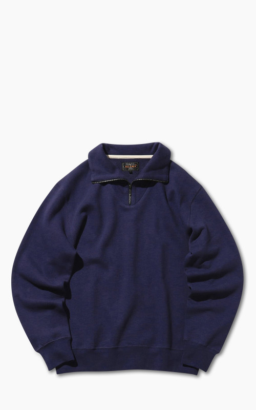 Beams Plus Half Zip Sweat Navy