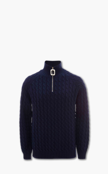 JW Anderson JWA Cable Knit Henley Jumper Navy
