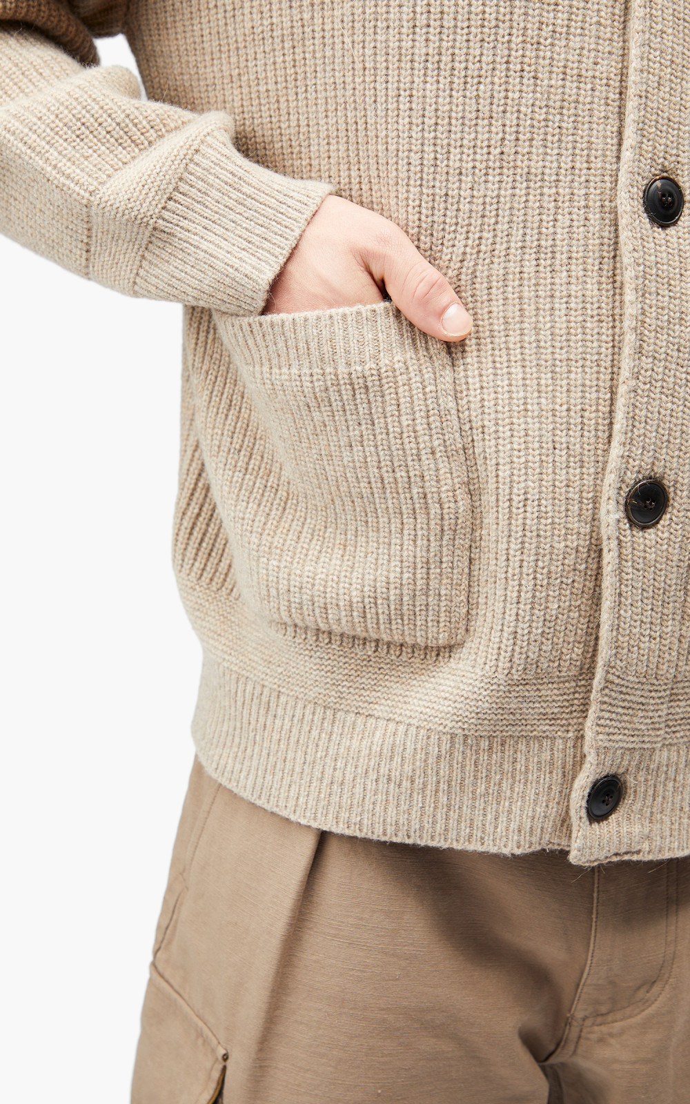 【2plan】Referred Wool Round Cardigan Shop Women's Lambswool Mixed Graphic Cardigan for Unique