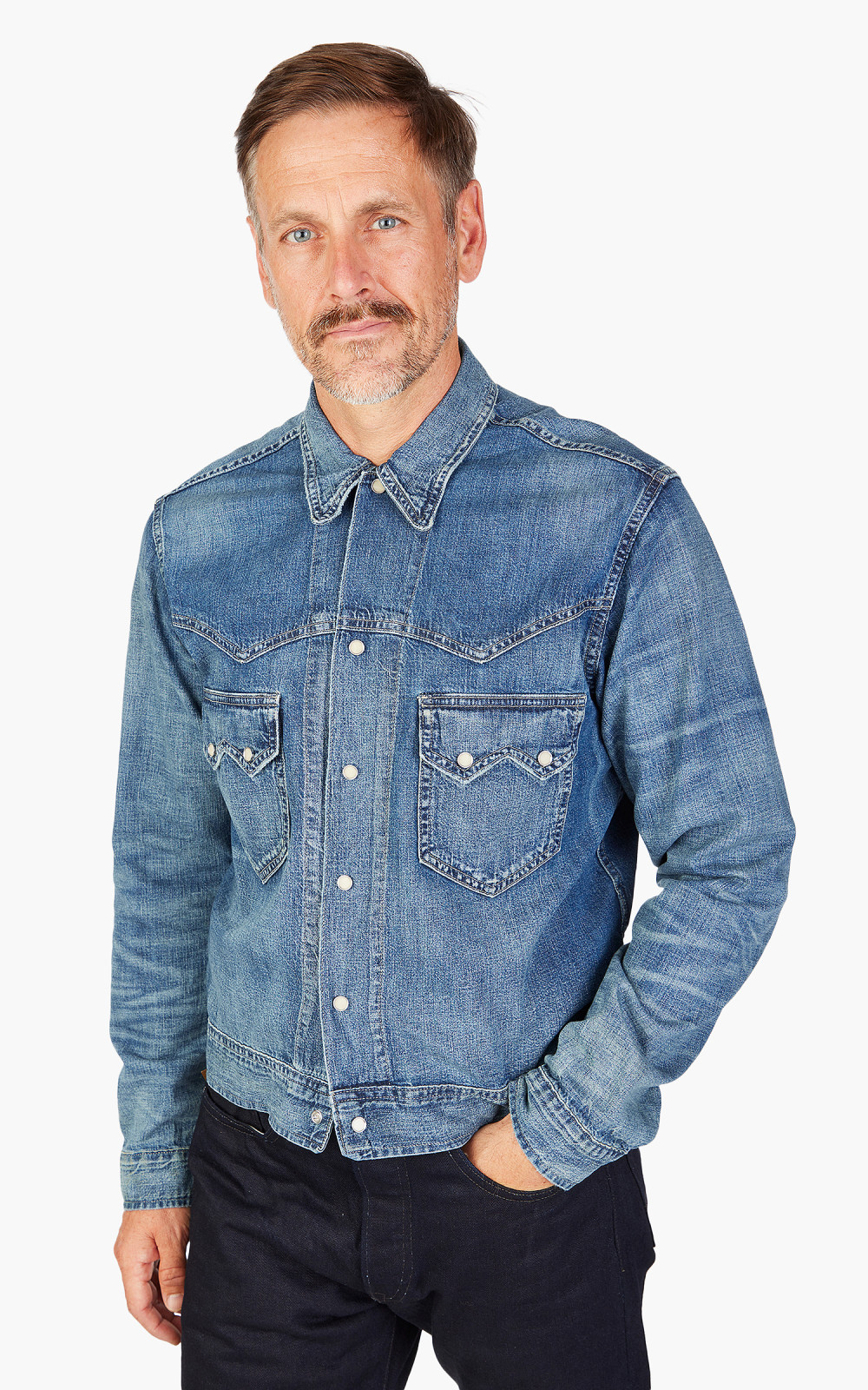 RRL Sawtooth Western Denim Jacket Hewson Wash | Cultizm