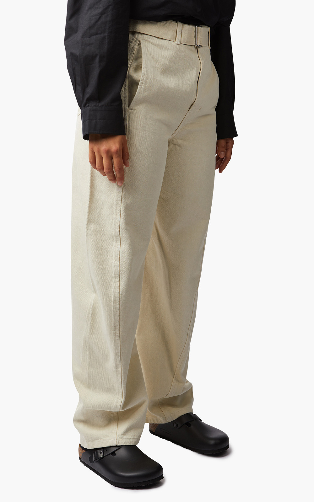 Lemaire Twisted Belted Pants Misty Ivory | Cultizm Lemaire Twisted Belted Pants Misty Ivory | Cultizm