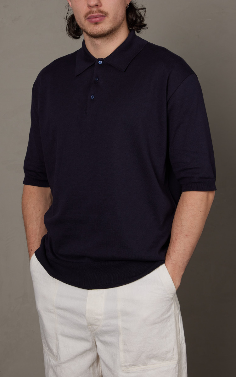KAPTAN SUNSHINE Knit Polo Shirt 半袖 Kaptain Sunshine Cotton Knit Polo Shirt Sand Beige | Cultizm