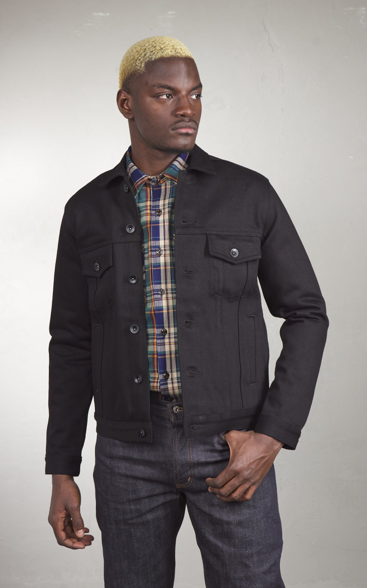The Unbranded Brand UB942 Denim Jacket Heavyweight Solid Black Selvedge 21oz Cultizm