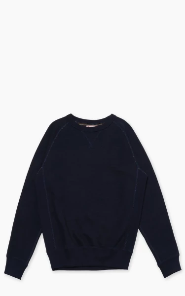 Wonder Looper Pullover Crewneck Real Indigo Blanket Striped French Terry Indigo