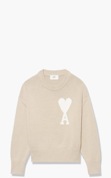 AMI Paris ADC Crewneck Sweater Cotton Beige/White UKS003.016-252