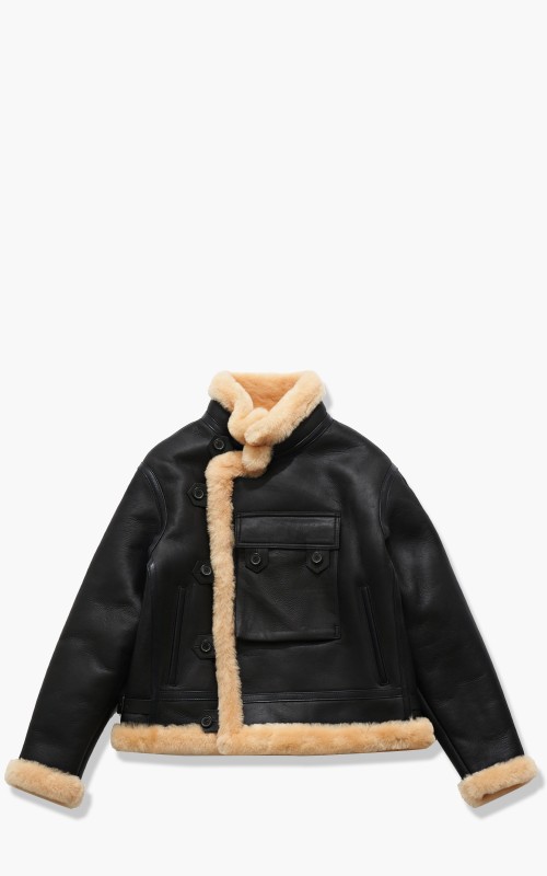 Eastlogue Shearling Motorcycle Jumper Black 2121FWMT01-Black