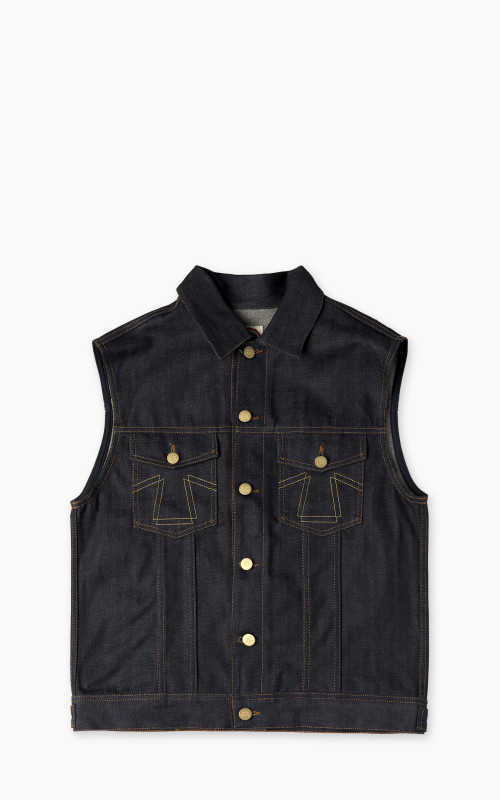 【期間限定お試し価格】 736 Fit Dust Eat Biker Cultizm | 13.75oz Blue Indigo Vest Denim トップス
