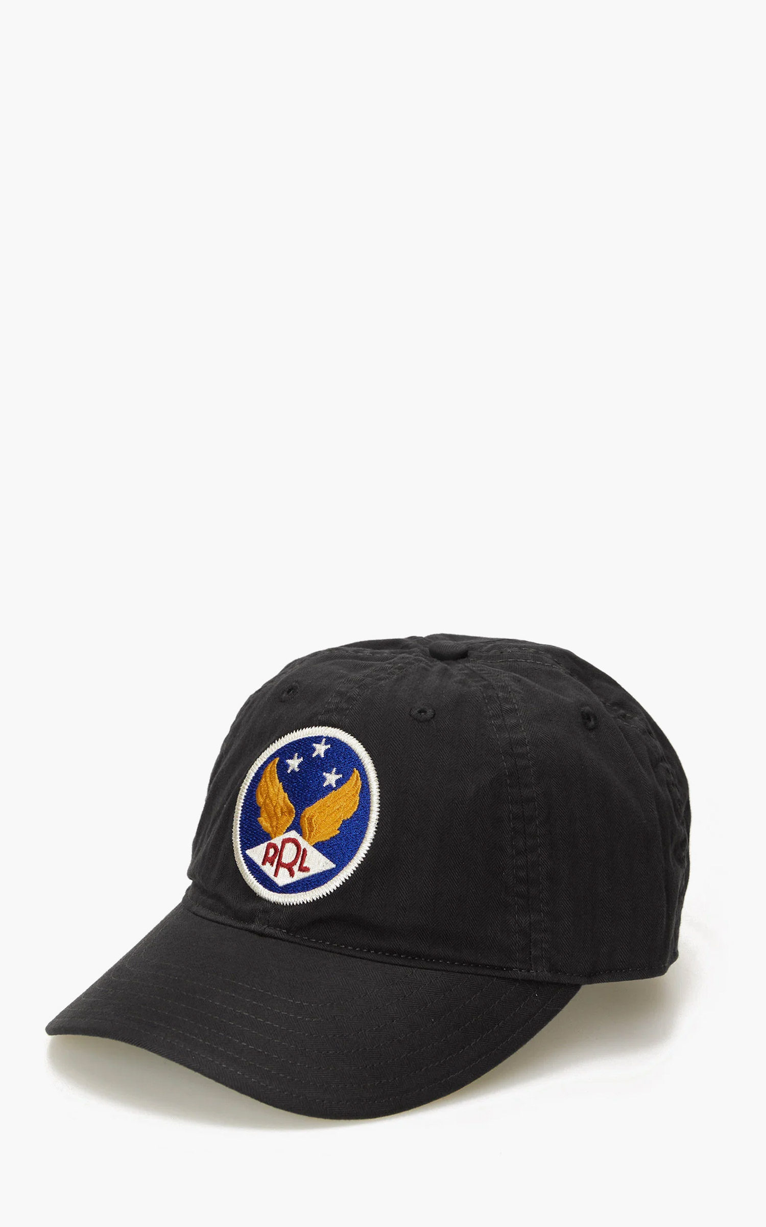 RRL Winged-Logo Baseball Cap Garment-Dyed Black | Cultizm