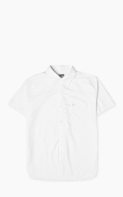 Pherrow’s PBDS1 Short Sleeve Button-Down Oxford Shirt White